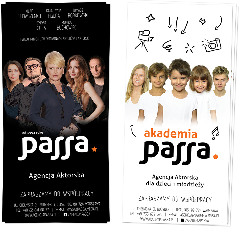 PASSA — materiały marketingowe agencji aktorskiej
